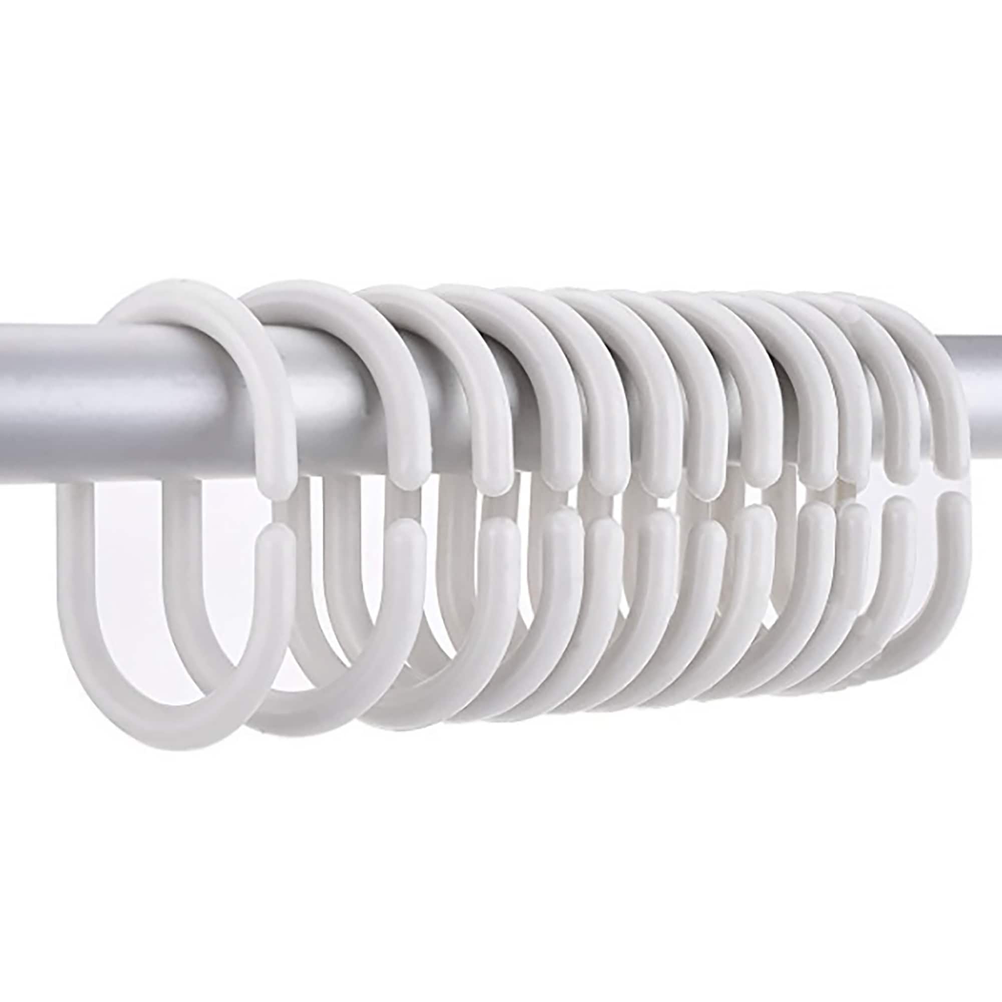 Anneaux de rideau de douche Evidco avec crochets en plastique (lot de 12)