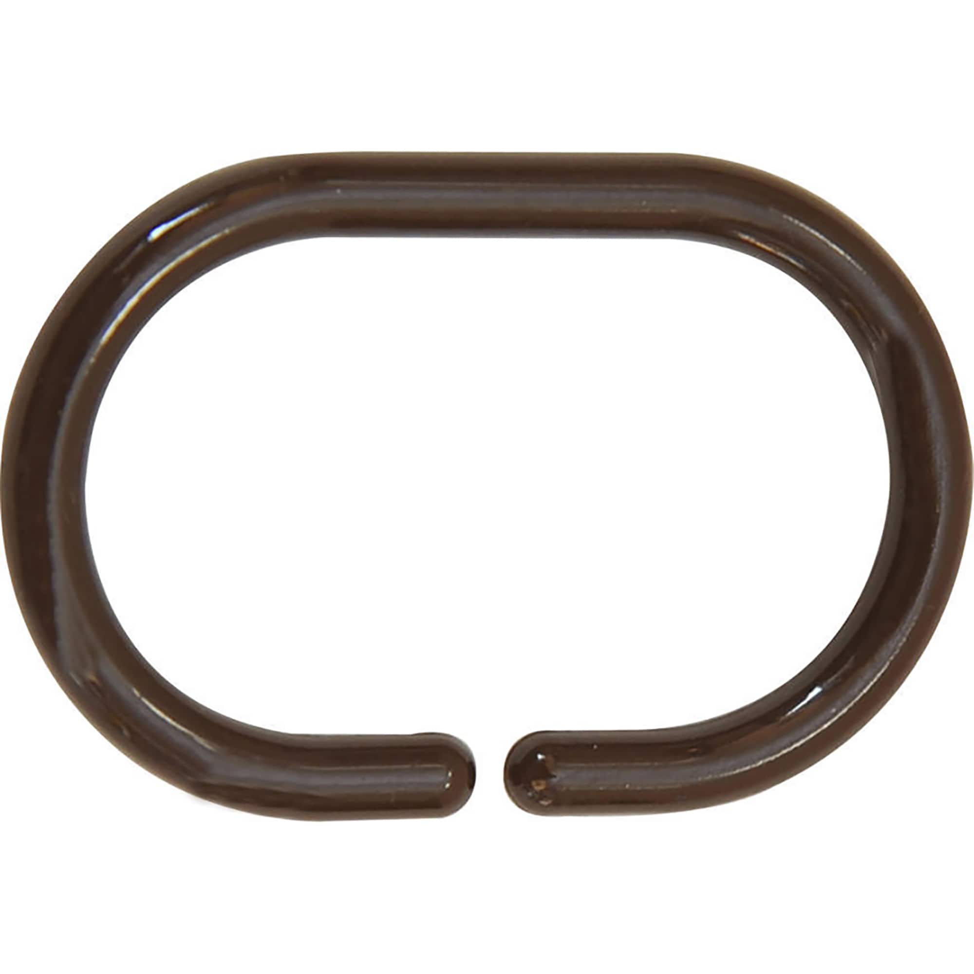 Anneaux de rideau de douche Evidco avec crochets en plastique (lot de 12)