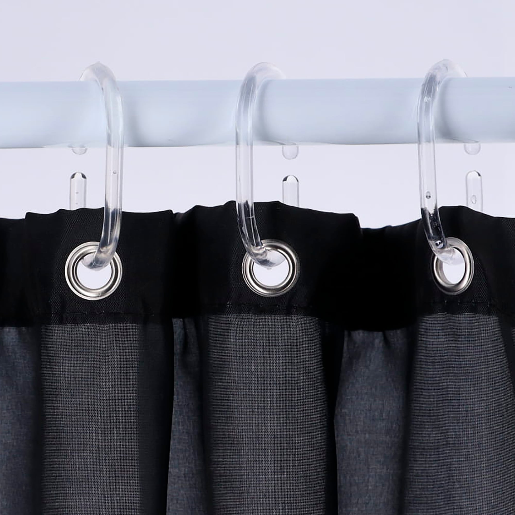 Anneaux de rideau de douche Evidco avec crochets en plastique (lot de 12)