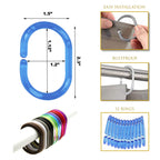 Anneaux de rideau de douche Evidco avec crochets en plastique (lot de 12)