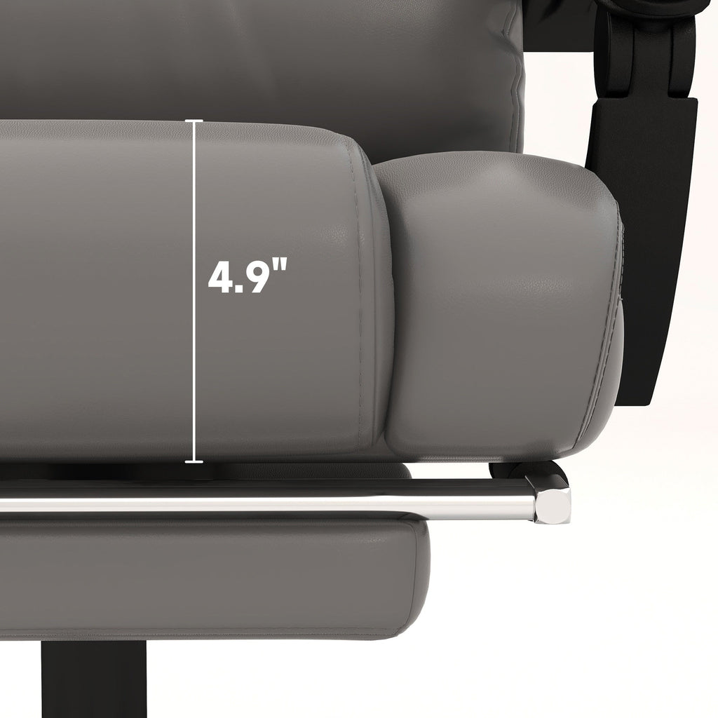 Fauteuil de bureau exécutif en cuir avec massage 6 points, hauteur réglable, dossier inclinable, repose-pieds et télécommande