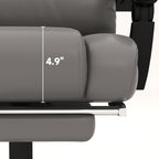 Fauteuil de bureau exécutif en cuir avec massage 6 points, hauteur réglable, dossier inclinable, repose-pieds et télécommande