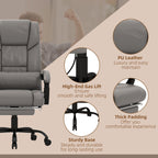 Fauteuil de bureau exécutif en cuir avec massage 6 points, hauteur réglable, dossier inclinable, repose-pieds et télécommande