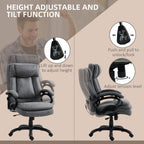 Fauteuil de bureau de massage exécutif à dossier réglable, fauteuil roulant avec chauffage lombaire et télécommande