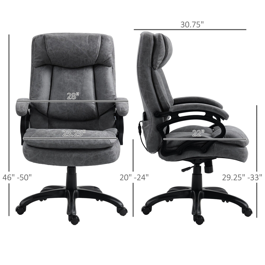 Fauteuil de bureau de massage exécutif à dossier réglable, fauteuil roulant avec chauffage lombaire et télécommande