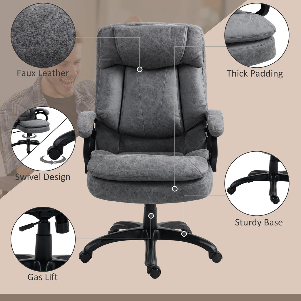 Fauteuil de bureau de massage exécutif à dossier réglable, fauteuil roulant avec chauffage lombaire et télécommande