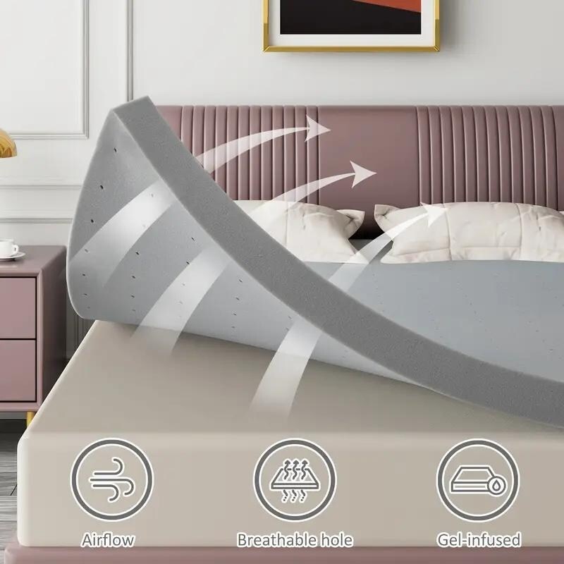 Surmatelas extra ferme pour lit king size (5 cm) - Surmatelas en mousse haute densité ferme, certifié CertiPUR-US