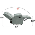 Fauteuil inclinable manuel extra-large avec base pivotante à 360° et mouvement de bascule, assemblage sans outil