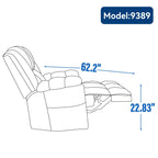 Fauteuil inclinable manuel extra-large avec base pivotante à 360° et mouvement de bascule, assemblage sans outil