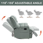Fauteuil inclinable manuel extra-large avec base pivotante à 360° et mouvement de bascule, assemblage sans outil