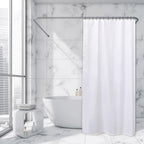 Rideau de douche extra long en polyester, 12 anneaux, 79 L x 71 l