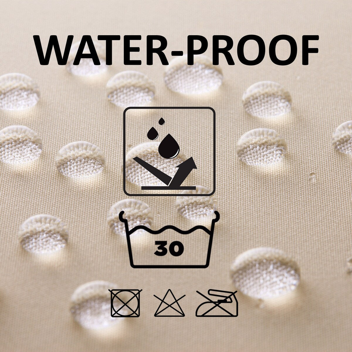 Rideau de douche extra long en polyester, 12 anneaux, 79 L x 71 l