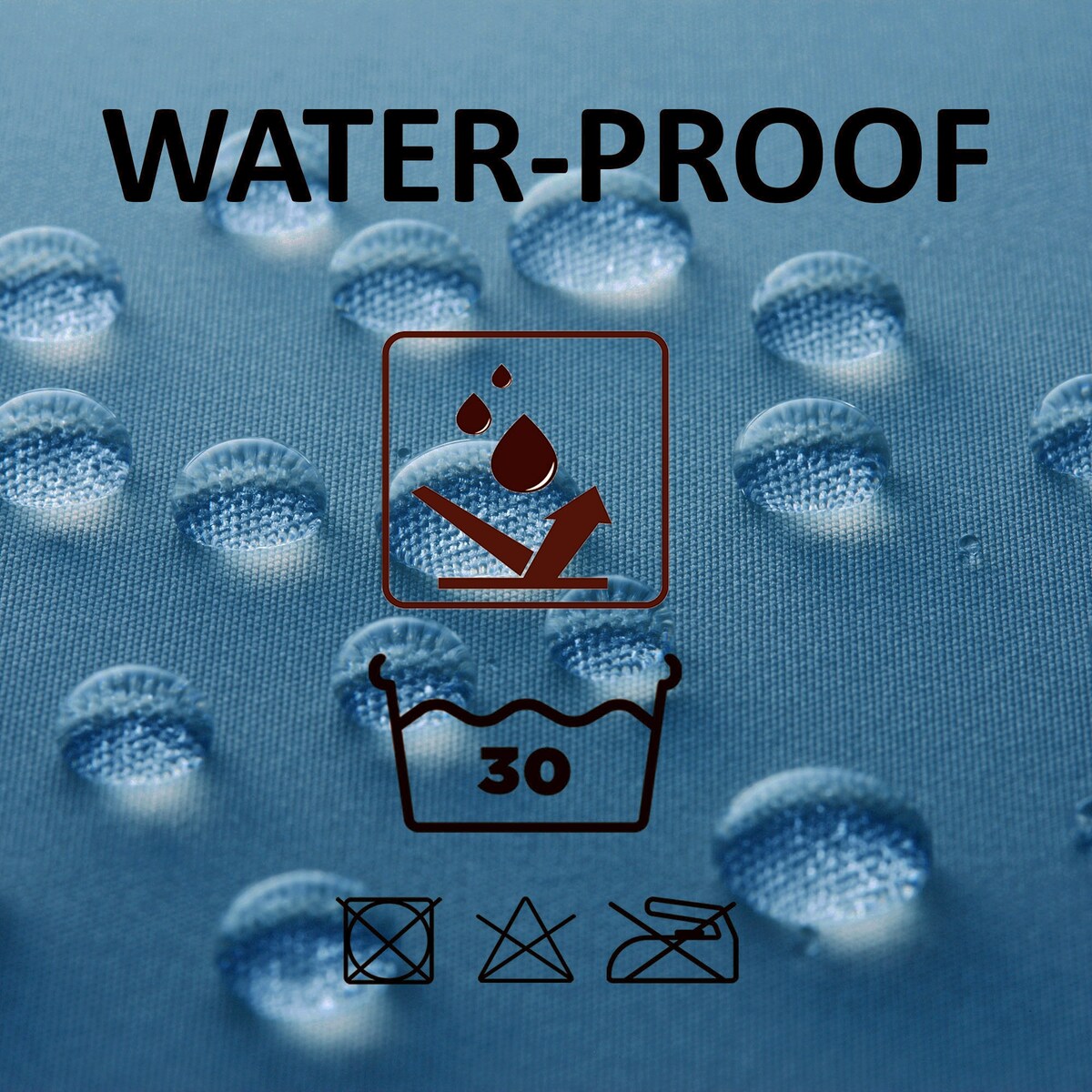 Rideau de douche extra long en polyester, 12 anneaux, 79 L x 71 l