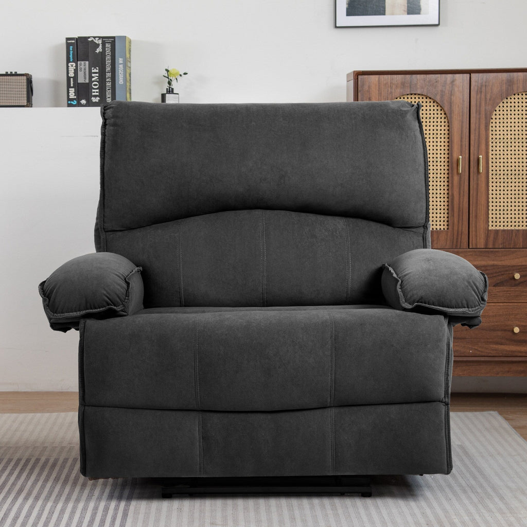 Fauteuil inclinable extra large avec coussin chauffant et massant, revêtement en polaire douce