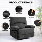 Fauteuil inclinable extra large avec coussin chauffant et massant, revêtement en polaire douce