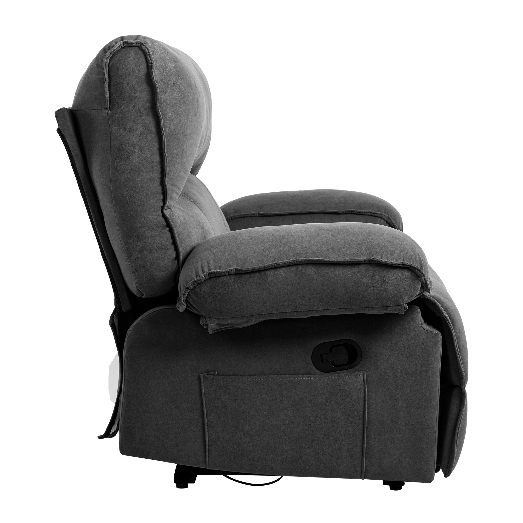 Fauteuil inclinable extra-large avec coussin de massage chauffant et revêtement en polaire moelleux
