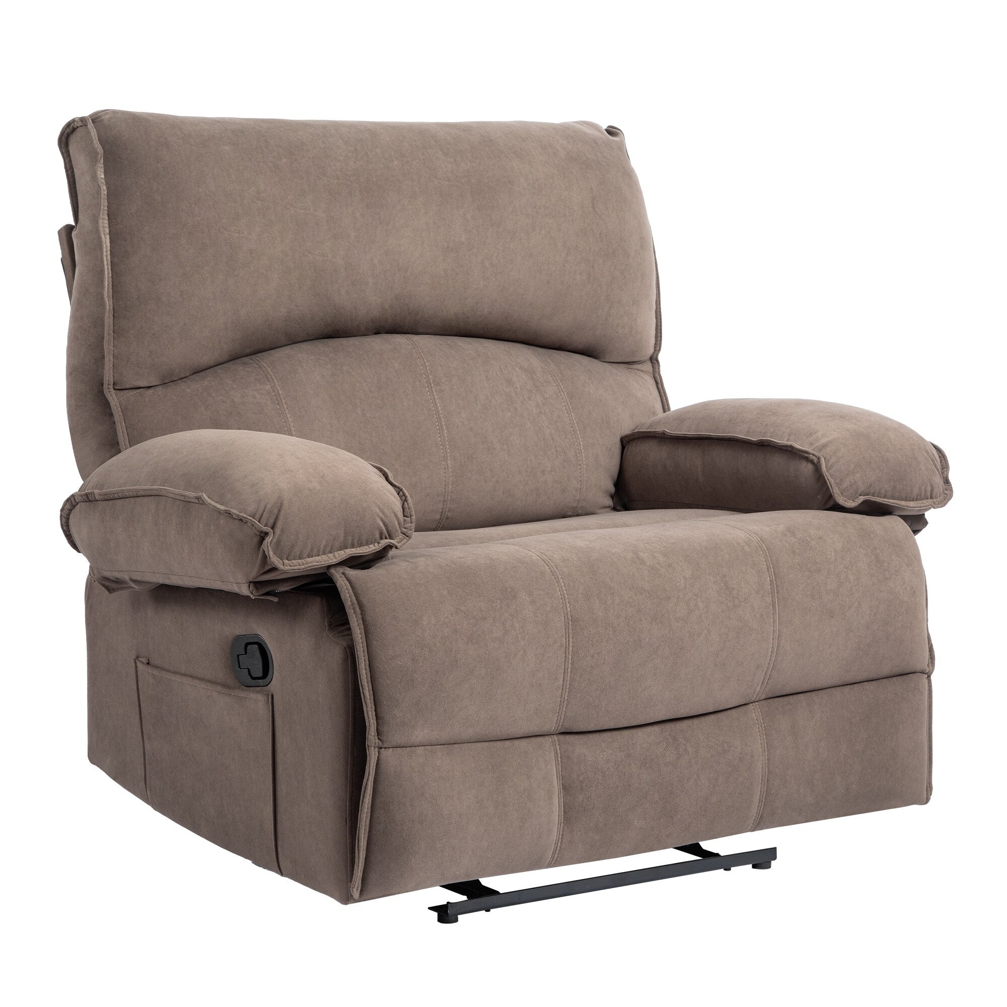 Fauteuil inclinable extra-large avec coussin de massage chauffant et revêtement en polaire moelleux