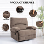 Fauteuil inclinable extra-large avec coussin de massage chauffant et revêtement en polaire moelleux