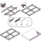 Sommier à lattes en métal robuste de 9 pouces de haut avec housse grise