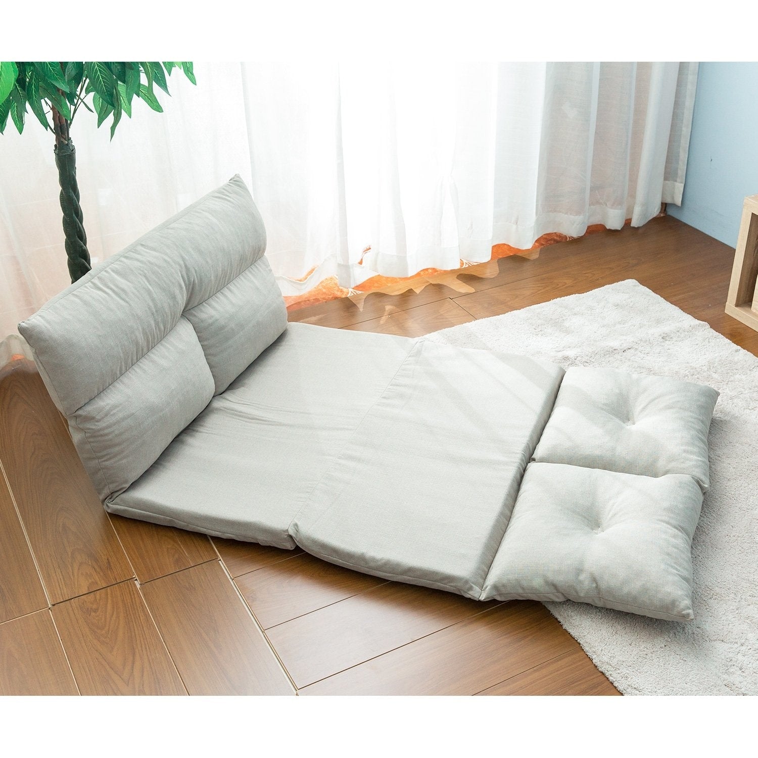Canapé de sol pliant en tissu avec chaise longue