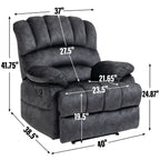 Fauteuil inclinable manuel en tissu avec dossier réglable et repose-pieds