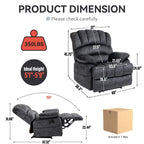 Fauteuil inclinable manuel en tissu avec dossier réglable et repose-pieds