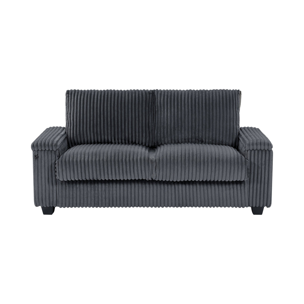 Canapé causeuse en tissu avec accoudoir de rangement et USB