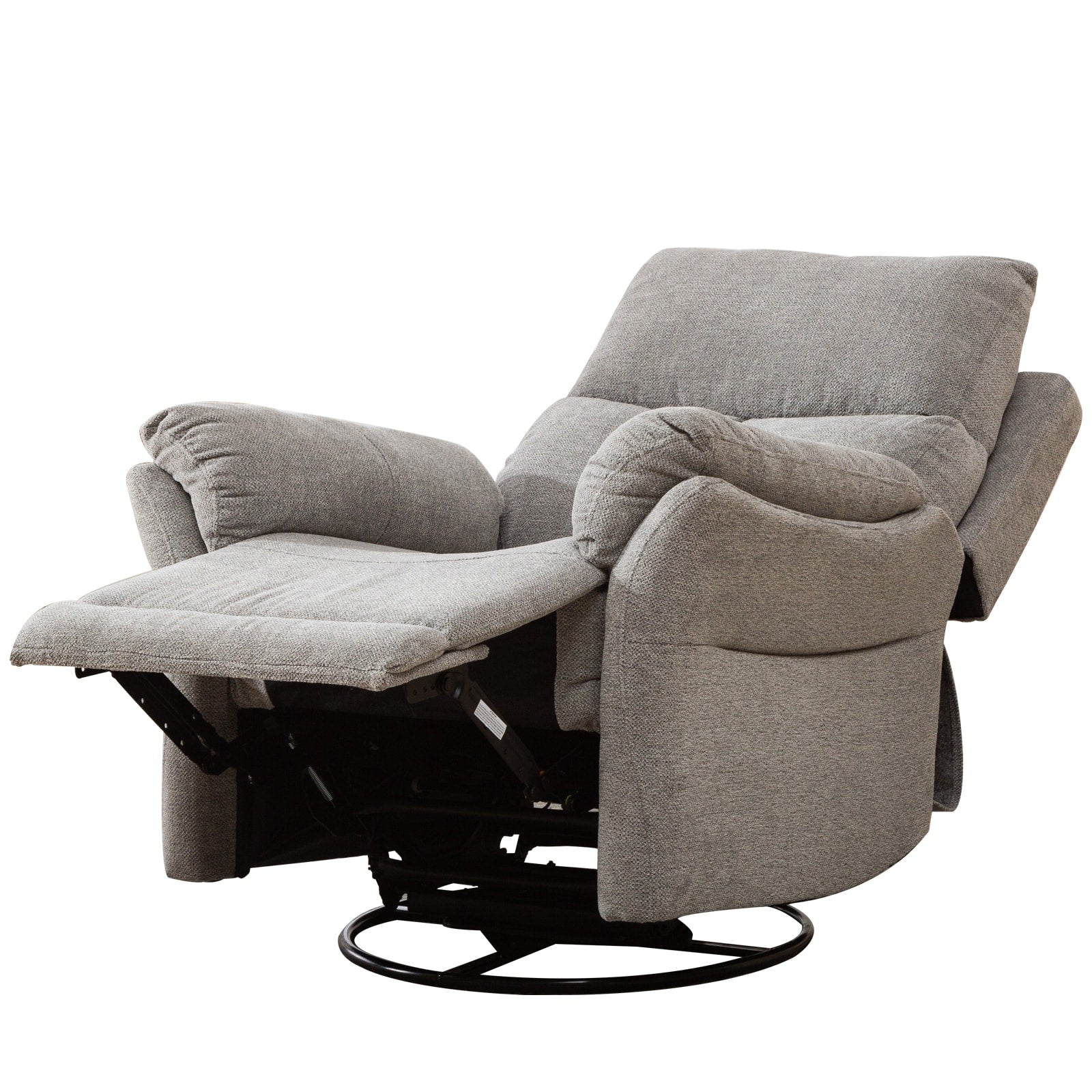 Fauteuil inclinable manuel pivotant et rembourré en tissu