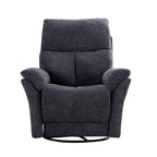 Fauteuil inclinable manuel pivotant et rembourré en tissu