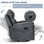 Fauteuil inclinable manuel pivotant et rembourré en tissu