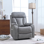 Fauteuil inclinable électrique en tissu avec télécommande, coussins rembourrés, poche de rangement latérale et cadre robuste et durable pour personnes âgées