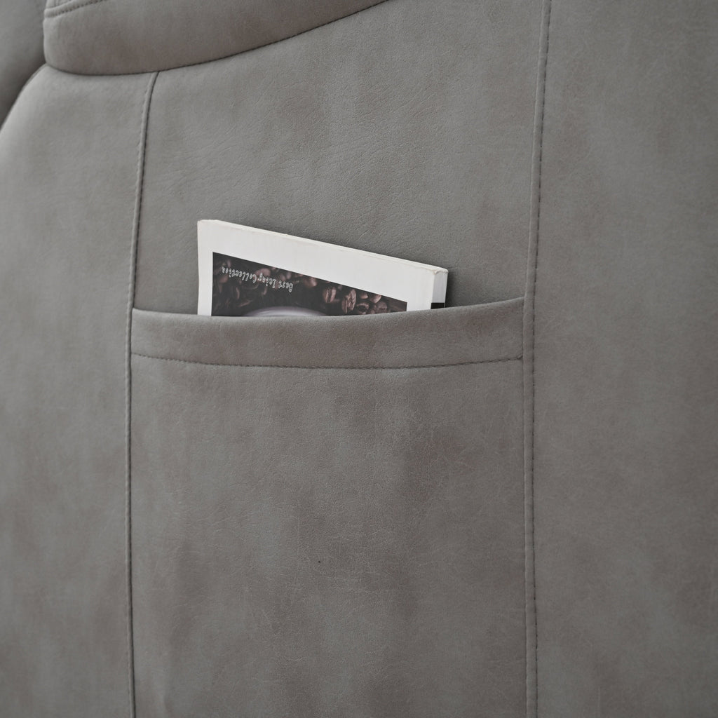 Fauteuil inclinable électrique en tissu avec télécommande, coussins rembourrés, poche de rangement latérale et cadre robuste et durable pour personnes âgées