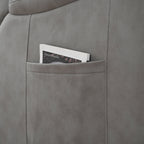 Fauteuil inclinable électrique en tissu avec télécommande, coussins rembourrés, poche de rangement latérale et cadre robuste et durable pour personnes âgées