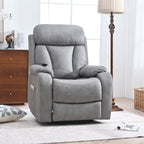 Fauteuil inclinable électrique en tissu avec télécommande, coussins rembourrés, poche de rangement latérale et cadre robuste et durable pour personnes âgées