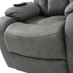 Fauteuil inclinable électrique en tissu avec télécommande, coussins rembourrés, poche de rangement latérale et cadre robuste et durable pour personnes âgées