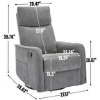 Fauteuil inclinable en tissu avec chauffage, massage, base pivotante à 360°, dossier réglable et soutien lombaire pour un confort optimal au salon