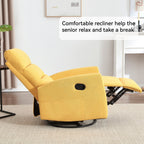 Fauteuil inclinable à bascule en tissu avec base pivotante à 360°, fauteuil inclinable manuel avec levier latéral, fauteuil de salon confortable