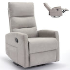 Fauteuil inclinable à bascule en tissu avec base pivotante à 360°, fauteuil inclinable manuel avec levier latéral, fauteuil de salon confortable