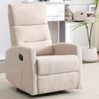 Fauteuil inclinable à bascule en tissu avec base pivotante à 360°, fauteuil inclinable manuel avec levier latéral, fauteuil de salon confortable