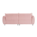 Canapé capitonné en tissu, canapé à assise profonde rembourré avec 4 coussins décoratifs, canapé de salon moderne avec pieds ronds en métal