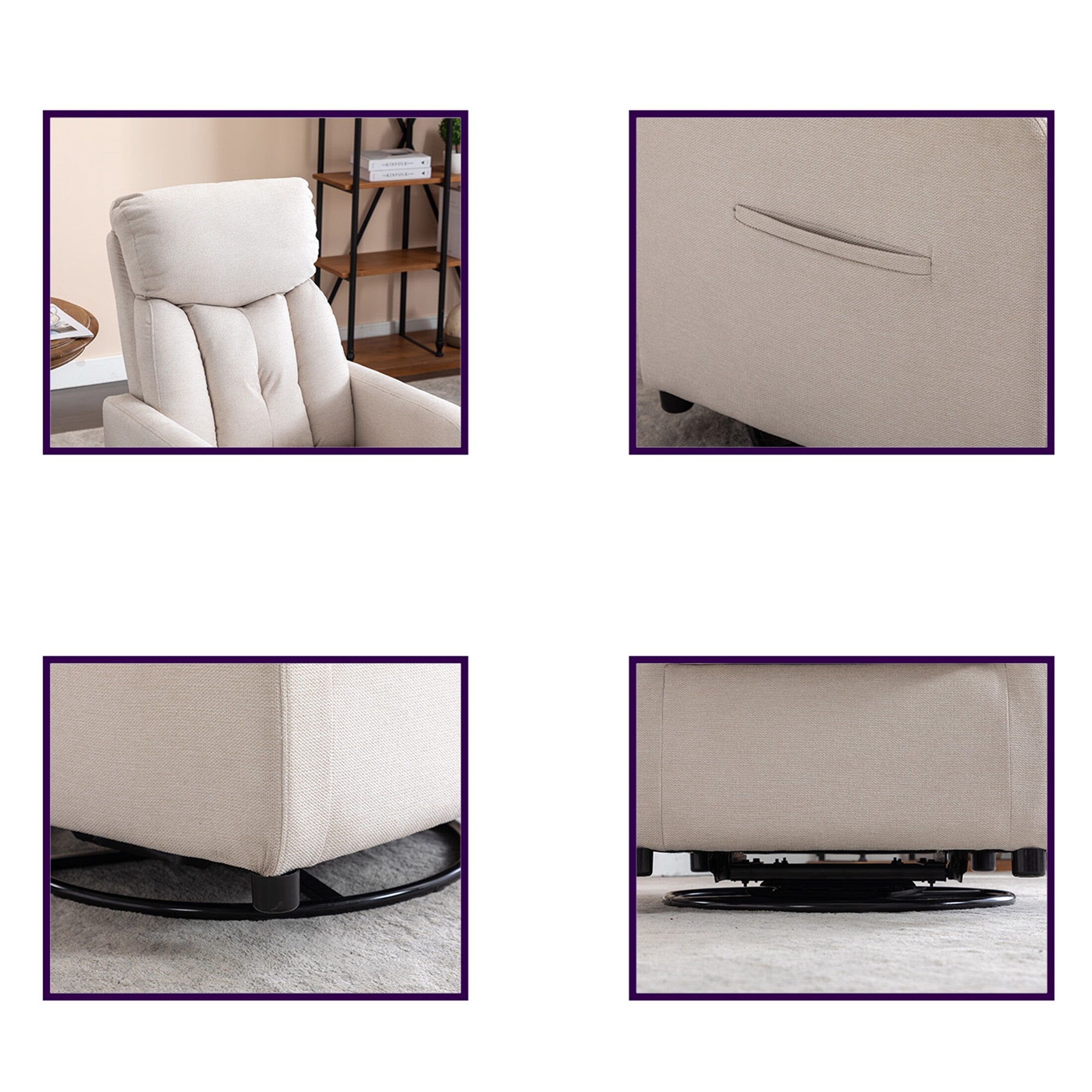 Fauteuil à bascule pivotant en tissu Gilder Chair