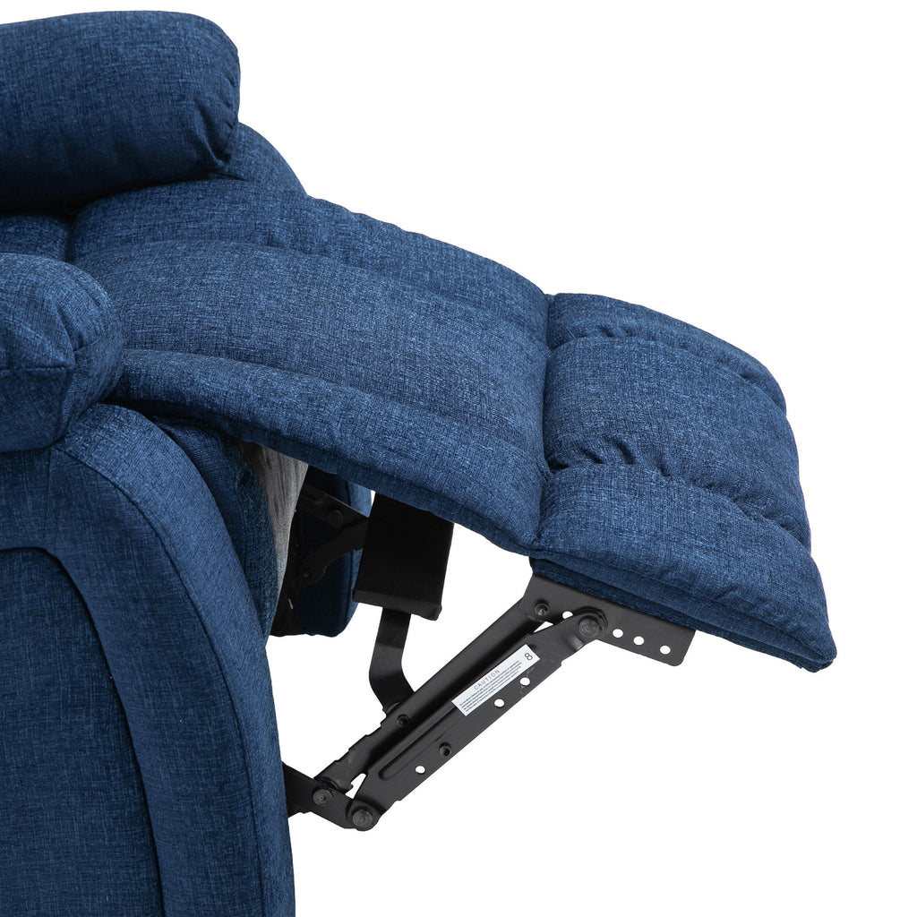 Fauteuil inclinable manuel de massage rembourré en tissu avec massage, chauffage lombaire et poches latérales
