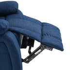 Fauteuil inclinable manuel de massage rembourré en tissu avec massage, chauffage lombaire et poches latérales