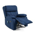 Fauteuil inclinable manuel de massage rembourré en tissu avec massage, chauffage lombaire et poches latérales