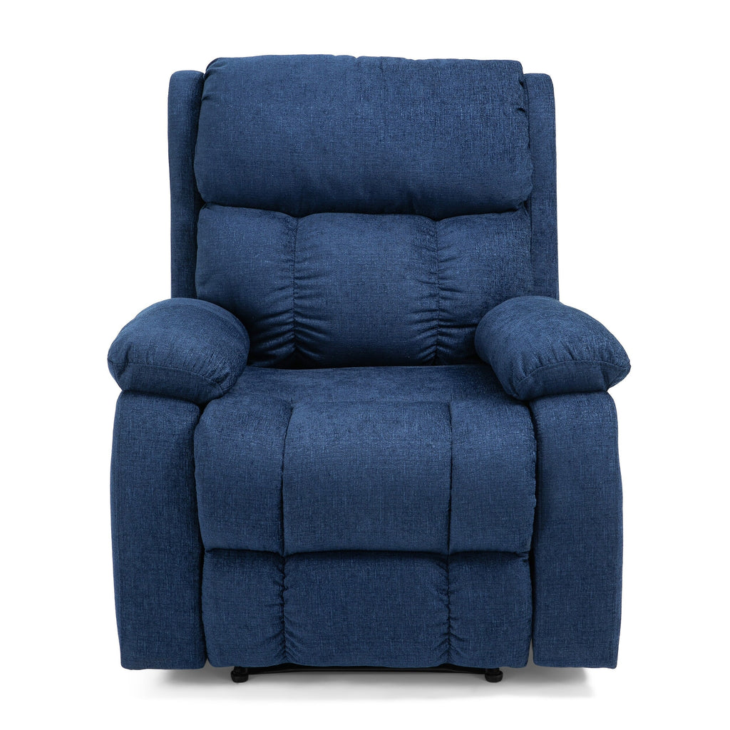 Fauteuil inclinable manuel de massage rembourré en tissu avec massage, chauffage lombaire et poches latérales