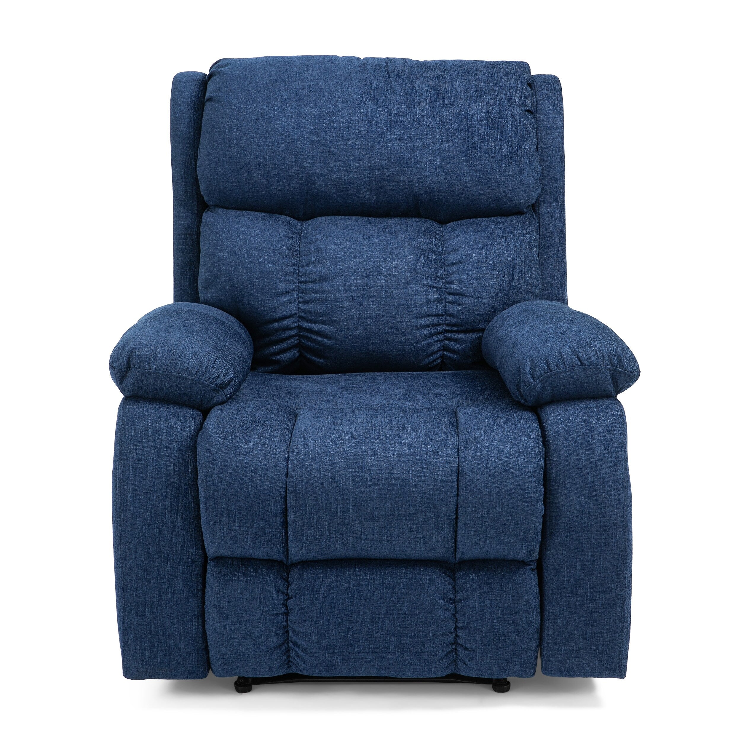 Fauteuil inclinable manuel de massage rembourré en tissu avec massage, chauffage lombaire et poches latérales
