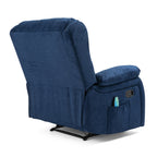 Fauteuil inclinable manuel de massage rembourré en tissu avec massage, chauffage lombaire et poches latérales