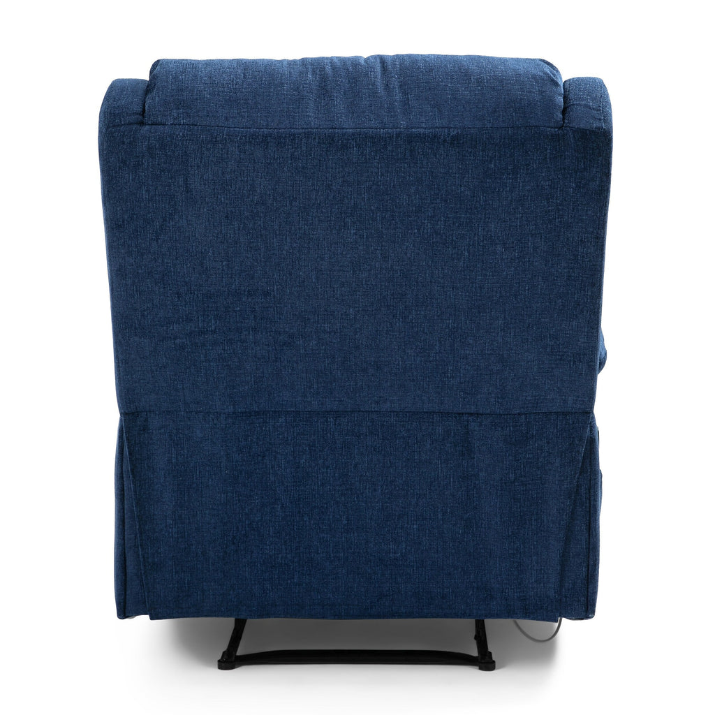 Fauteuil inclinable manuel de massage rembourré en tissu avec massage, chauffage lombaire et poches latérales
