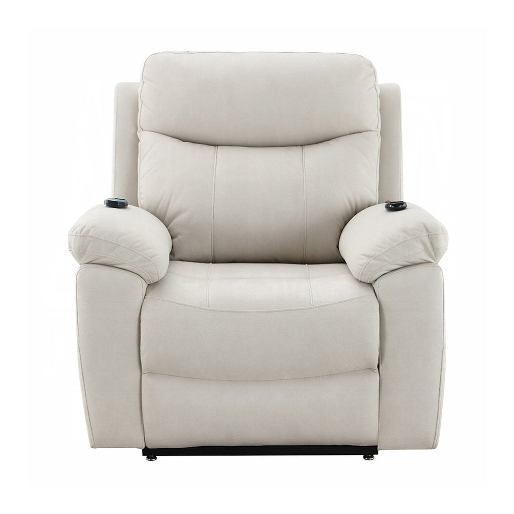 Fauteuil inclinable électrique rembourré en tissu avec design chauffant