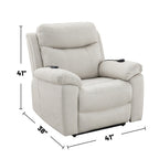 Fauteuil inclinable électrique rembourré en tissu avec design chauffant